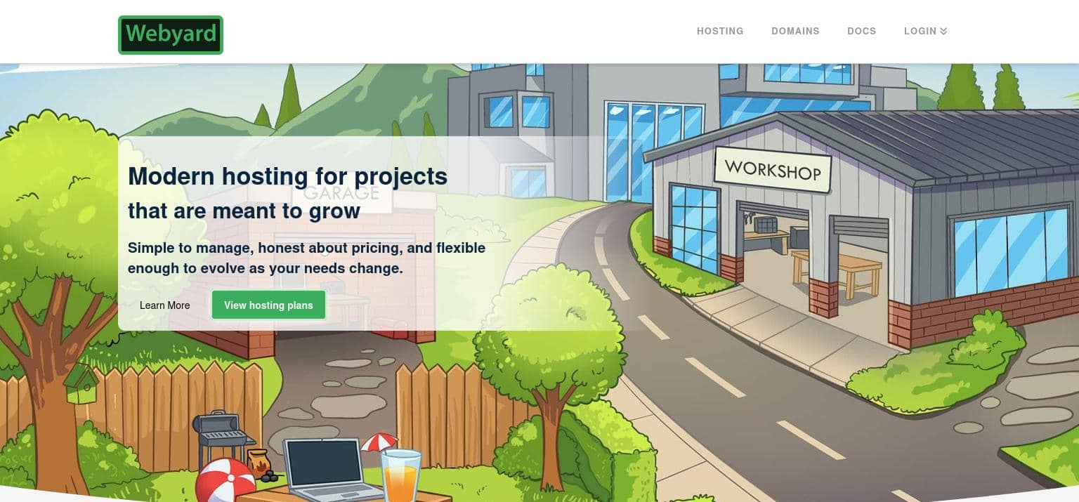 Webyard.io web hosting website homepage Webyard.io web hosting website homepage